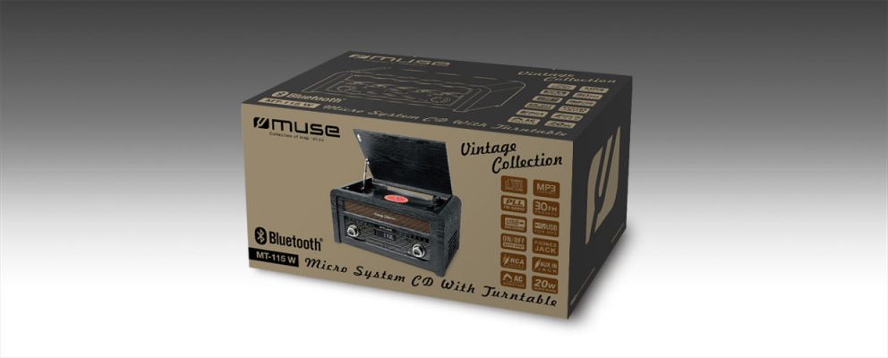 Muse Micro System CD w/ Turntable 20W - Black wood [Tech & Turntables]